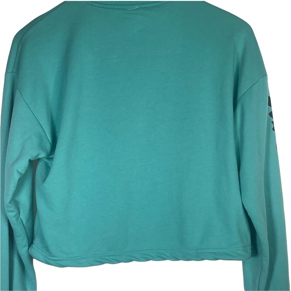 💰 5/25$ ♻️ 8 Ball Nightmare Sleeve Teal Women’s Medium Crop Top - Picture 10 of 11